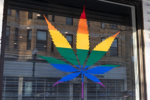 Chicago - Circa April 2022: Legal Weed and cannabis dispensary. In 2020, recreational pot and marijuana were legalized in Illinois.